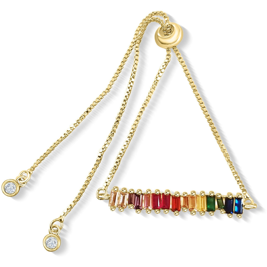 Blush & Whimsy Bracelet 18k Gold Plated Celeste - Rainbow Bar Bracelet