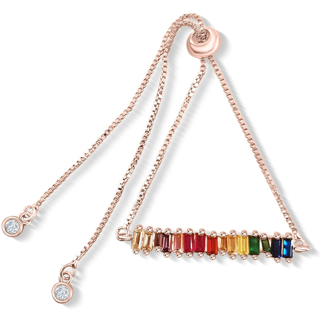 Blush & Whimsy Bracelet Rose Gold Celeste - Rainbow Bar Bracelet