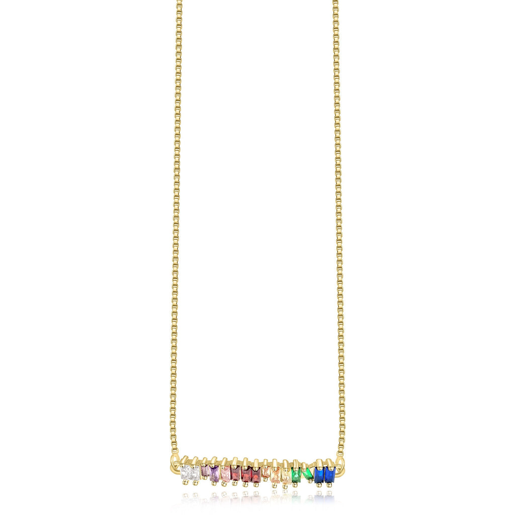 Blush & Whimsy jewelry Celeste - Rainbow Bar Necklace
