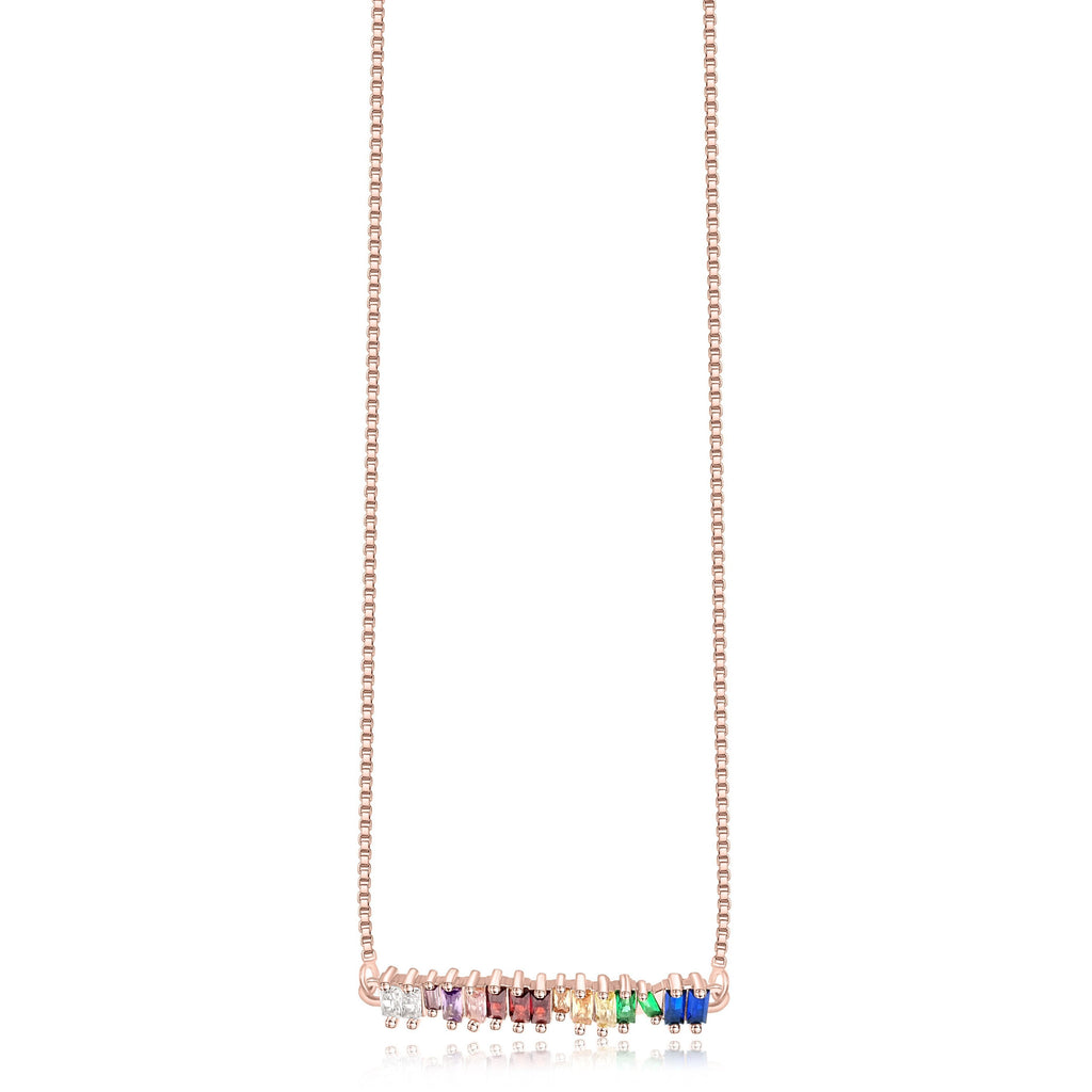 Blush & Whimsy jewelry Celeste - Rainbow Bar Necklace